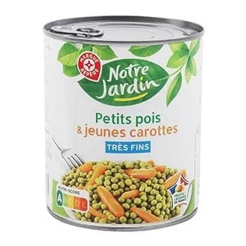 Petits pois carottes Très fins Notre Jardin -A l'étuvée -530g