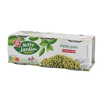 Petits pois Notre Jardin A l'étuvée -Extra fins - 3x140g