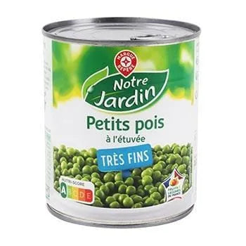 Petits pois Notre Jardin A l'étuvée - Très fins - 560g
