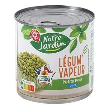 Petits pois doux Notre Jardin Vapeur - 265g