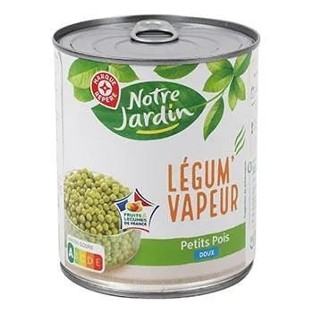 Petits pois doux Notre Jardin Vapeur - 530g