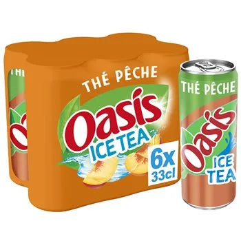 Oasis Peach Ice Tea Cans 6x33cl