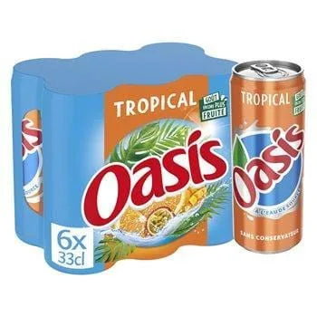 Boisson aux fruits Oasis Tropical - Canette - 6x33CL