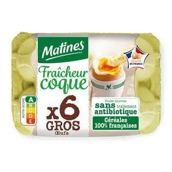 Matines Eggs Gros Fraicheur Coque (x6)