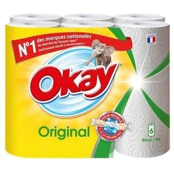 Essuie tout Original N°1 Okay Blanc - x6 rouleaux
