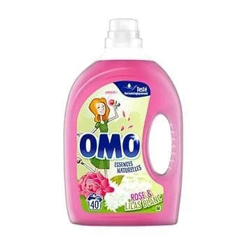 Omo Lessive Liquide Rose et Lilas Blanc 2L