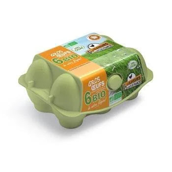 Oeufs Bio gros Sans OGM x6 - Elev. des Hauts de France
