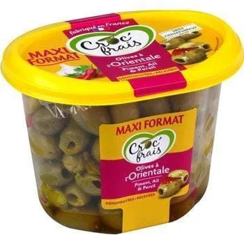Olives dénoyautées Croc Frais A l'orientale - 500g