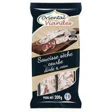 Oriental Viandes Saucisse Sèche Courbe Dinde et Veau Halal 200g
