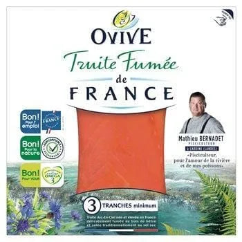 Truite fumée de france Ovive 100g