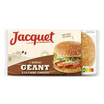 Jacquet Giant Wholemeal Burger Buns x4 330g