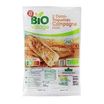 Bio Village Pre-baked Half Baguette Bread (x2) 250g
