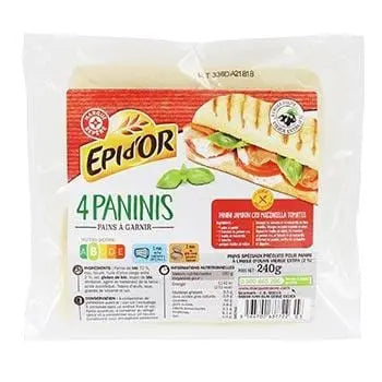 Epi d'Or Pre-baked Panini Bread x4 - 240g