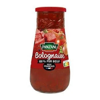 Panzani Bolognese Sauce Extra Beef Maxi 650g jar of rich, meaty Italian-style tomato sauce.