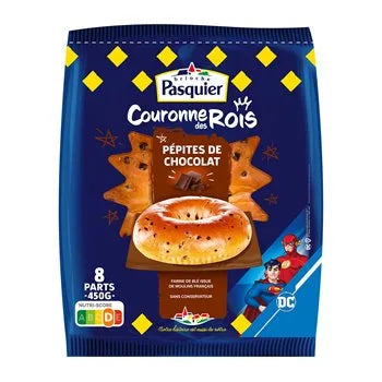 Pasquier Couronne Rois Brioche Pépites Chocolat 450g