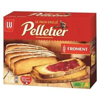 Pain grillé Pelletier Farine de froment x24 - 500g