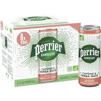 Perrier Energize Cafeine Maté Pamplemousse 6x33cl