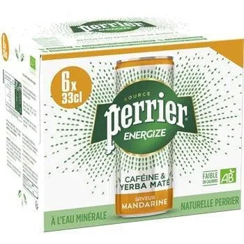 Perrier Energize Cafeine Maté Mandarine 6x33cl