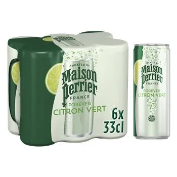 Perrier Forever Homemade Sparkling Drink Lime 6×33cl pack of lime-flavoured sparkling mineral water.