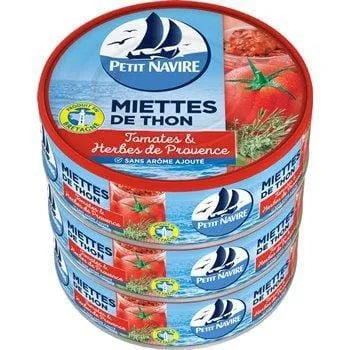 Thon en miette Petit Navire Tomate - 3x80g