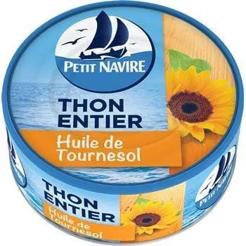 Thon entier Petit Navire Huile de tournesol - 160g