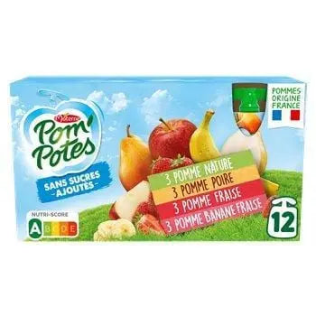 Materne Pom'Potes Pear Strawberry Banana 12x90g