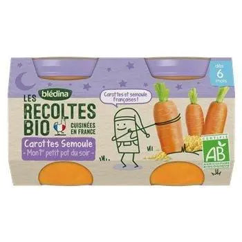 Bledina Organic carrots semolina jar 6 months 2x130g