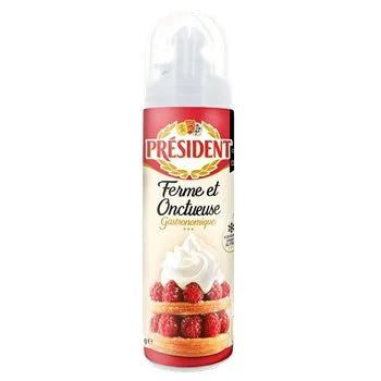Can of Président Firm & Creamy Chantilly Cream 250 g – ready-to-use sweet whipped cream for desserts and pastries.