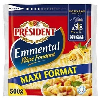Emmental rapé Président 500g