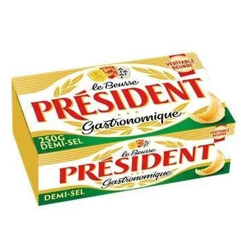 Beurre Gastronomique Président Demi-sel - 80% MG - 250g