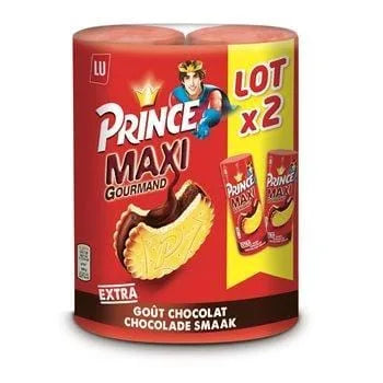 Prince Maxi Gourmand chocolate-filled biscuits pack 2x250g