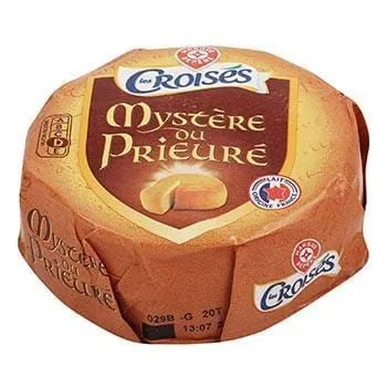Les Croisés Mystère du Prieuré 340 g French cow’s-milk pressed cheese block.
