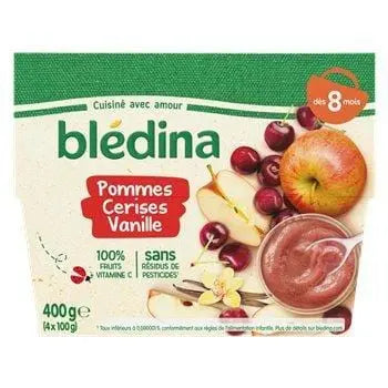 Bledina Puree Apple Cherry Vanilla 4x100g