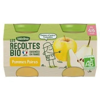 Bledina Les Recoltes Bio Puree Pommes Poires 2x130g