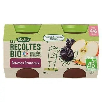 Bledina Les Recoltes Organic Puree Pommes Pruneaux 2x130g