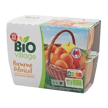 Bio Village Organic Fruit Puree Apple Apricot 4x100G