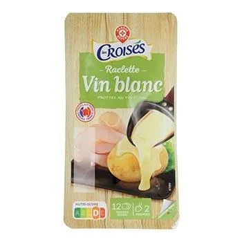 Fromage raclette Les Croisés Saveur vin blanc - 26%mg - 250g