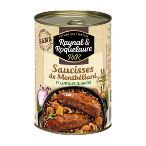 Raynal et Roquelaure Montbelliard Sausages with Lentils 400g