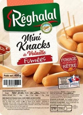 Reghalal Mini Knacks Volaille Fumees Halal 400g