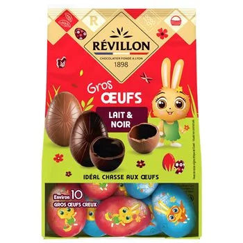 Revillon Large Dark and Milk Hollow Chocolate Eggs 200g