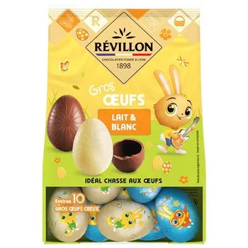 Revillon Large Milk and White Chocolate Eggs 200g