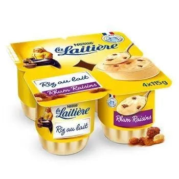 La Laitière Rice Milk Rum Grape 4x115g
