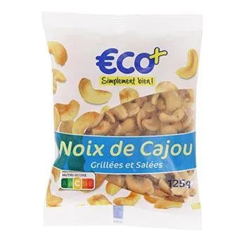 Noix de cajou grilées Eco+ Salées - 125g