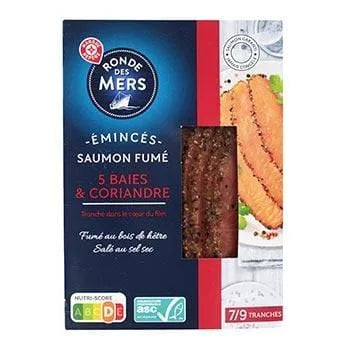 Emincés de saumon fumé ASC Ronde des mers - 100g