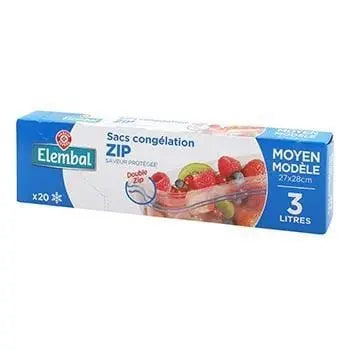 Elembal Medium Zip Freezer Bags 20 Bags