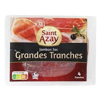 Jambon cru Saint Azay 4 grandes tranches 110g