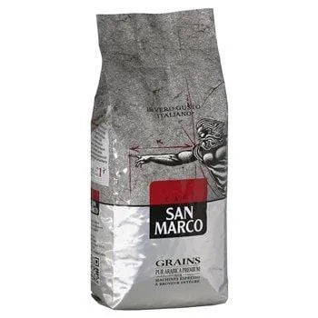 Bag of San Marco Coffee Beans 500 g – 100% Arabica whole-bean blend roasted in France, versatile for espresso, filter or grinder.
