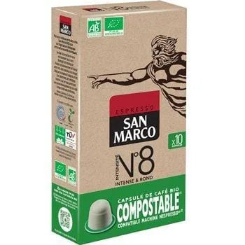 Café capsules N8 Bio San Marco x10 - 51g