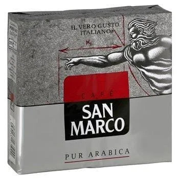 San Marco Ground Coffee Arabica 2×250 g – twin bags of ground 100% Arabica coffee for a rich and balanced brew.
