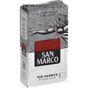 San Marco Pure Arabica Ground Coffee 250 g – bag of 100% Arabica ground coffee, premium roast for rich flavour and aroma.